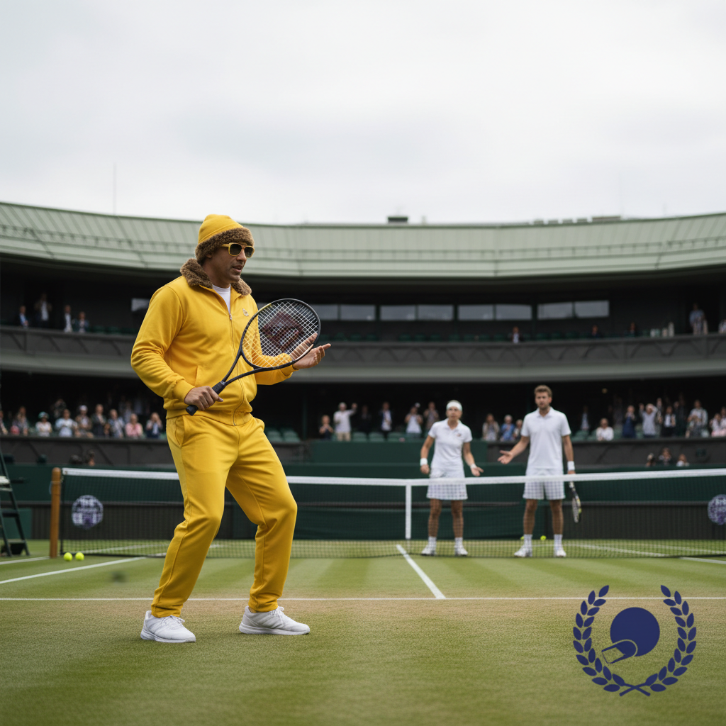 Ali G gör oväntat framträdande på Wimbledon – rykten om ny film cirkulerar – redaktionell illustration