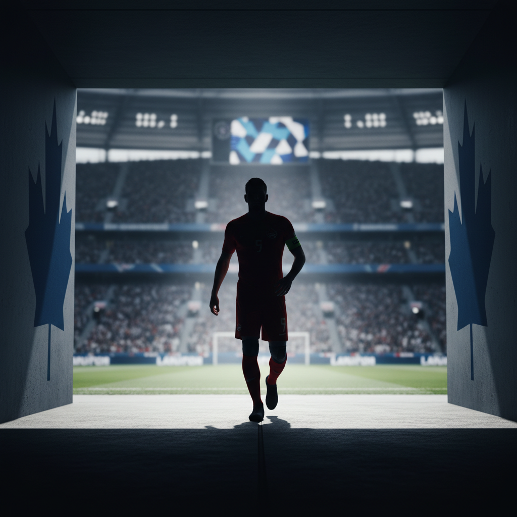 Alphonso Davies redo för spel i Kanadas VM-match mot Qatar – redaktionell illustration