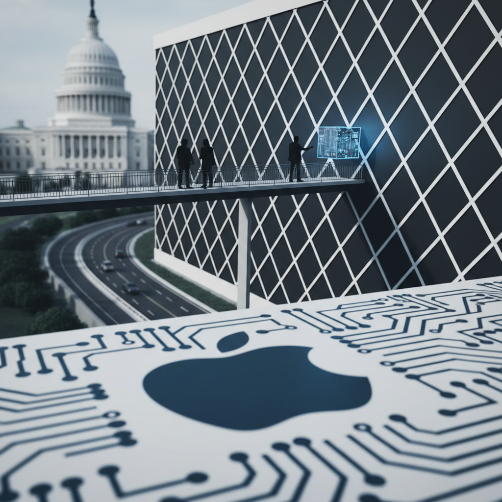 Apple söker USA:s godkännande för inköp av kinesiska minneschip – redaktionell illustration