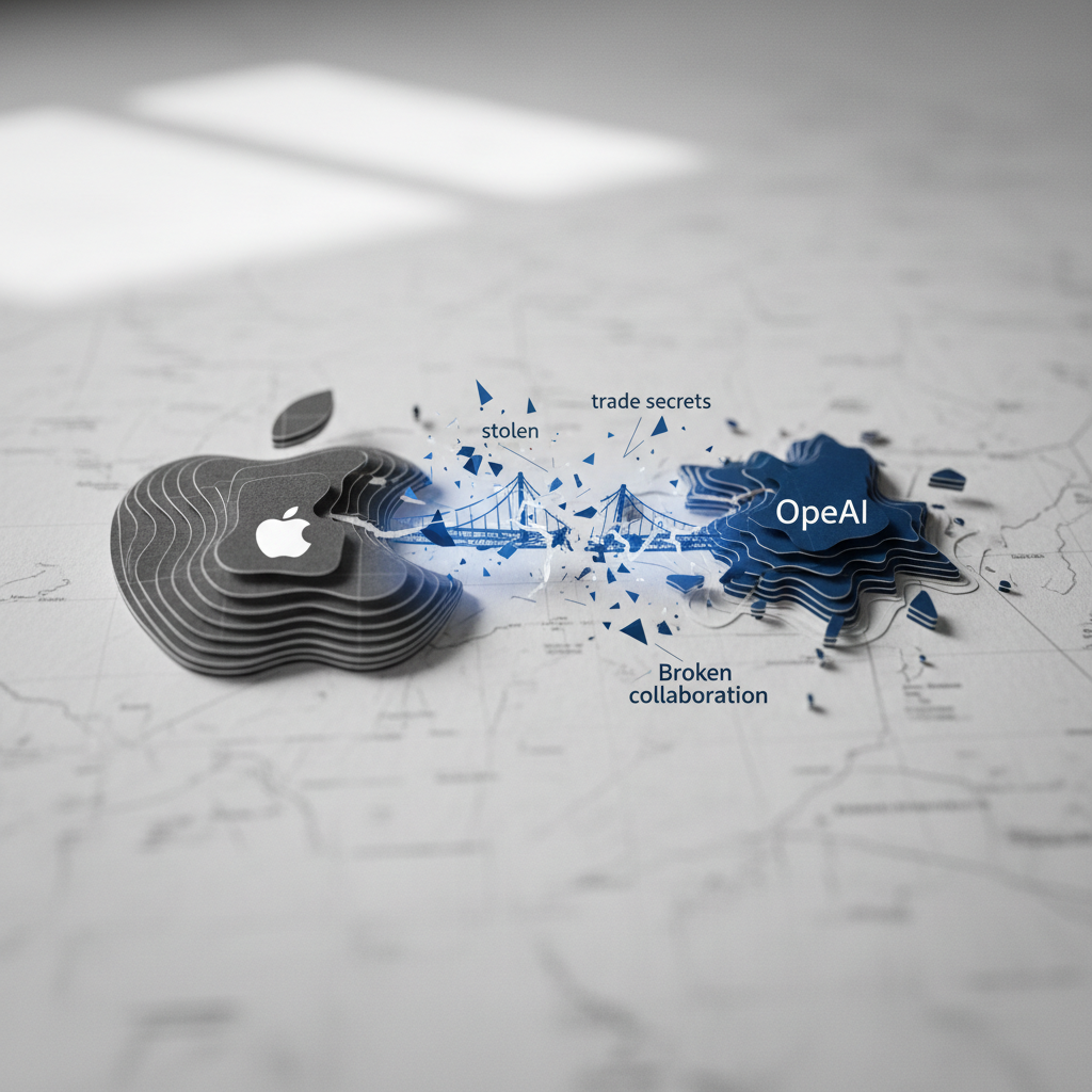 Apple stämmer OpenAI för stöld av affärshemligheter – redaktionell illustration