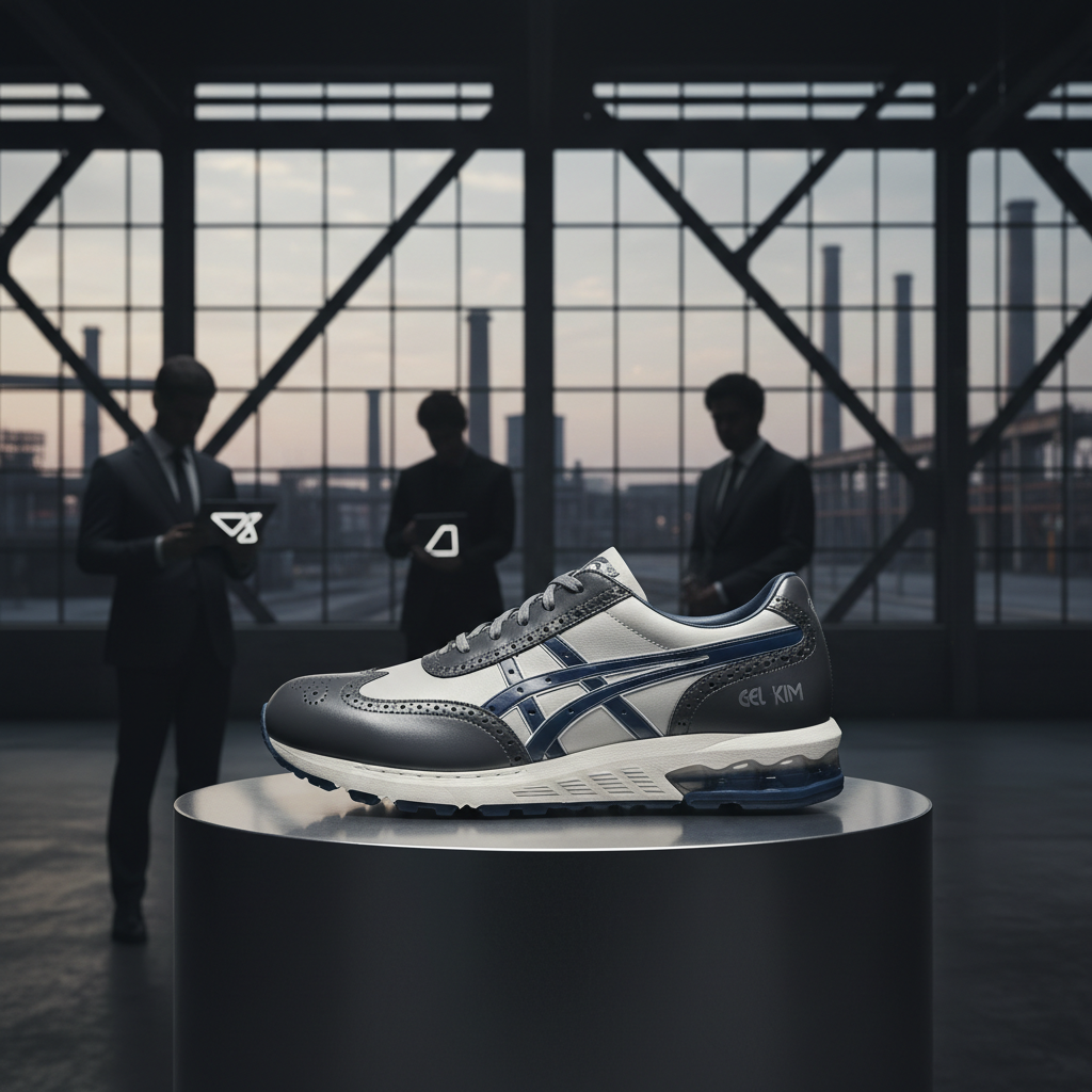 ASICS och Juntae Kim lanserar unik "Dressneaker" GEL-KINETIC FR – redaktionell illustration