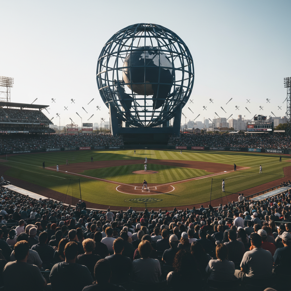 Basebollens dominans i USA trots fotbolls-VM – redaktionell illustration