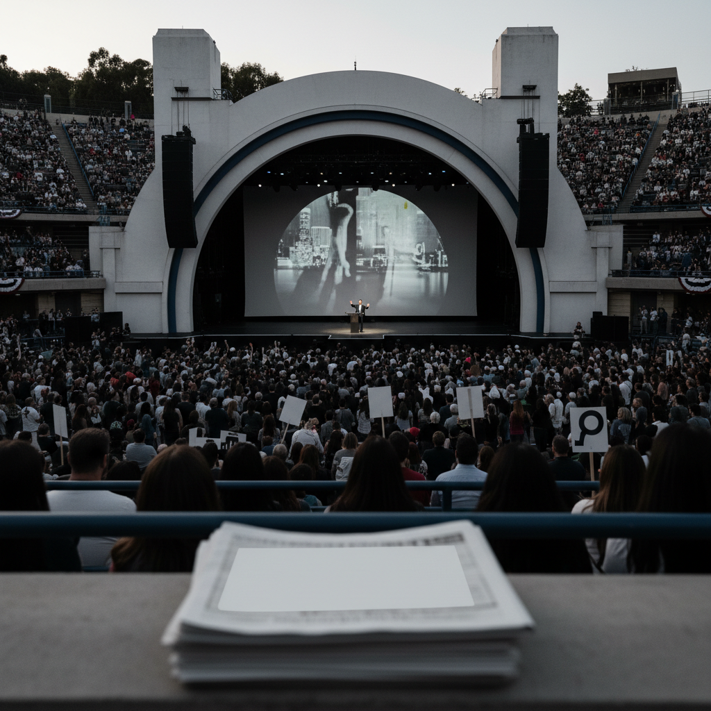 Billy Crystal kommenterar Trump och LA-valet under Hollywood Bowl-öppning – redaktionell illustration