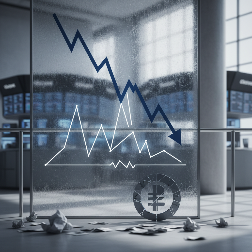 Bitcoin under 60 000 dollar igen – marknaden skakig när stora köpare vacklar – redaktionell illustration