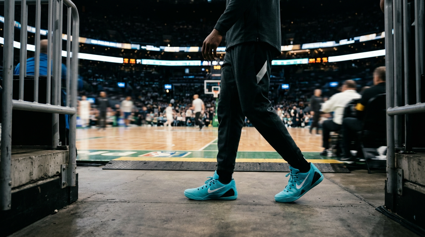 Blågröna skor syntes flitigt under NBA-finalen – redaktionell illustration