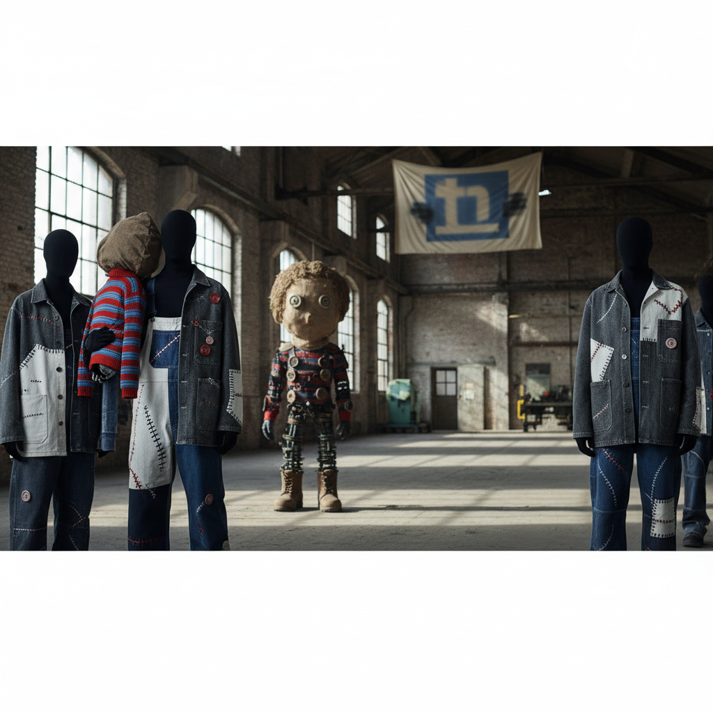 ”CHUCKY Collection” – Skräckikon möter amerikansk arbetskläderstil – redaktionell illustration