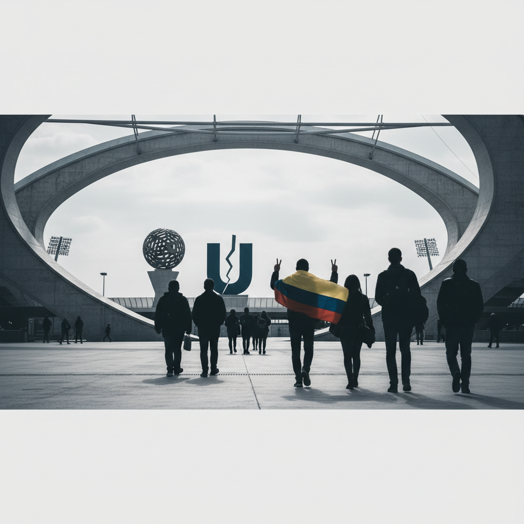 Colombia besegrade Uzbekistan i VM-premiären – redaktionell illustration