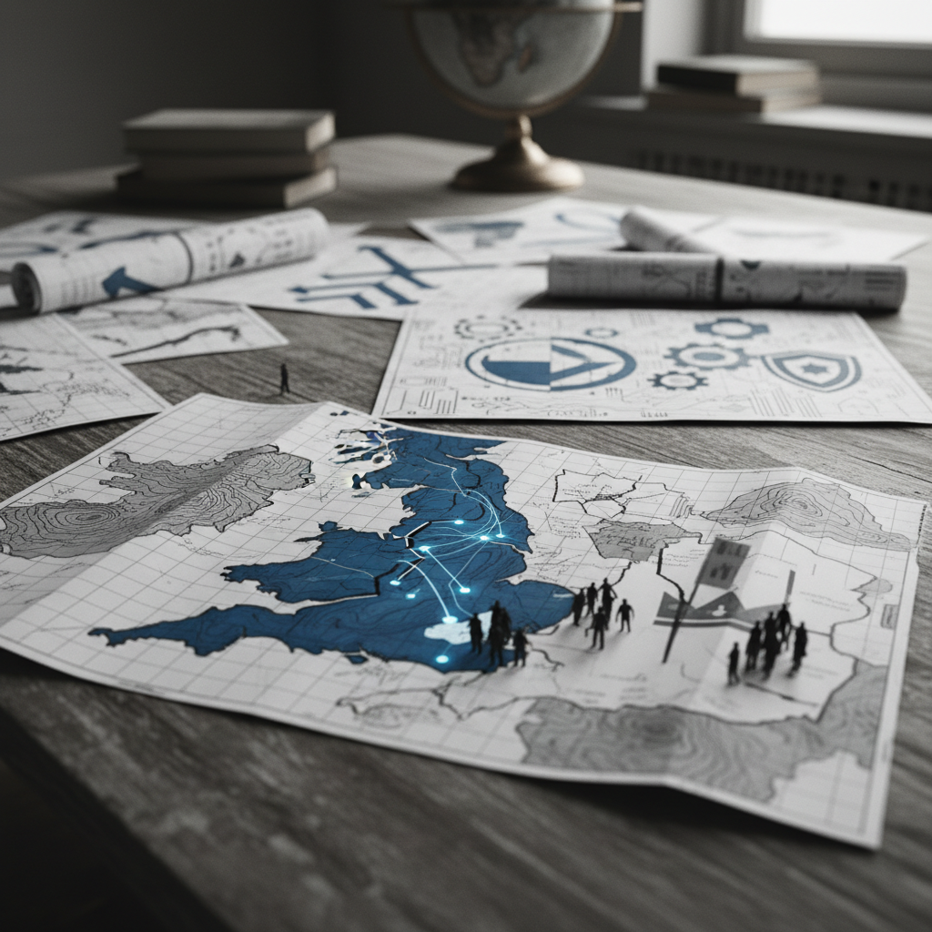 Today's Editorials: Geopolitical Shifts, Tech Regulation Debates, and UK's Internal Strife – redaktionell illustration