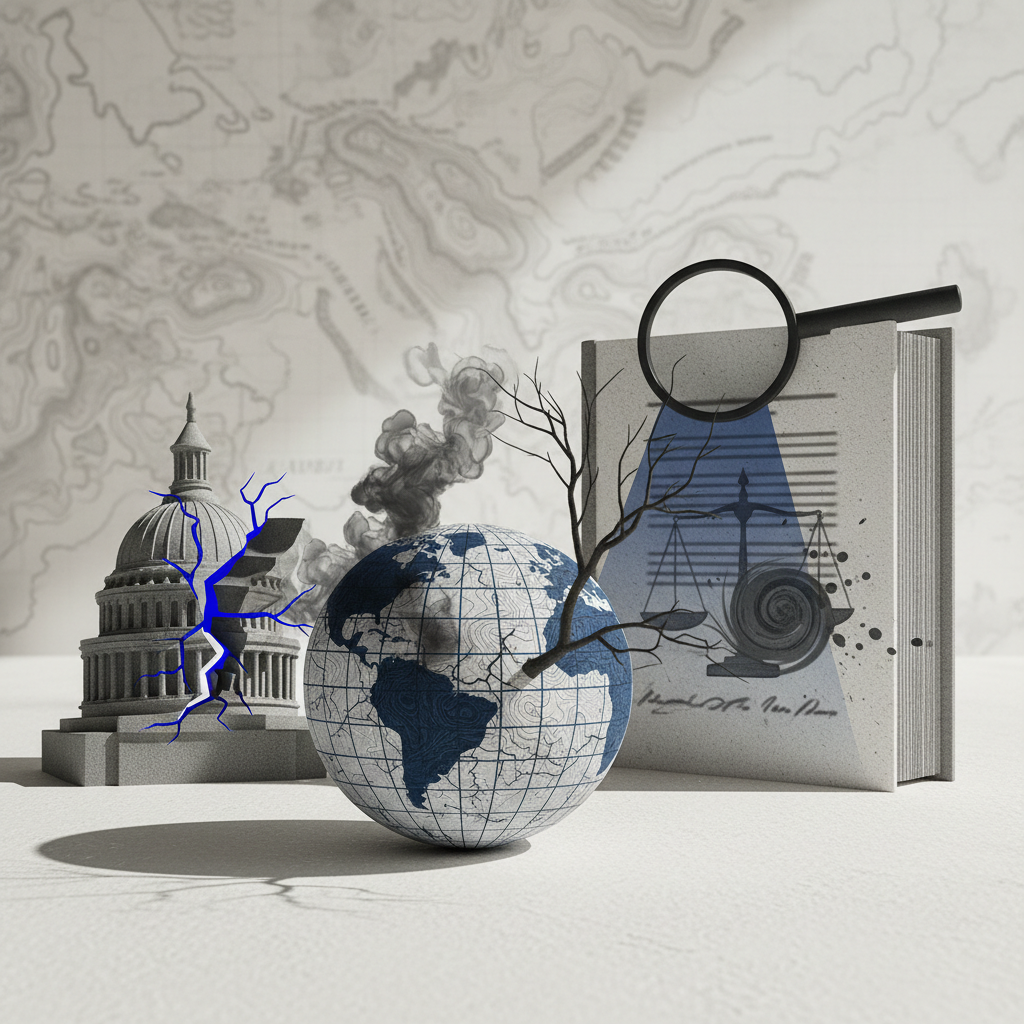 Today's Editorials: US Political Polarization, Environmental Threats, and Media Scrutiny – redaktionell illustration