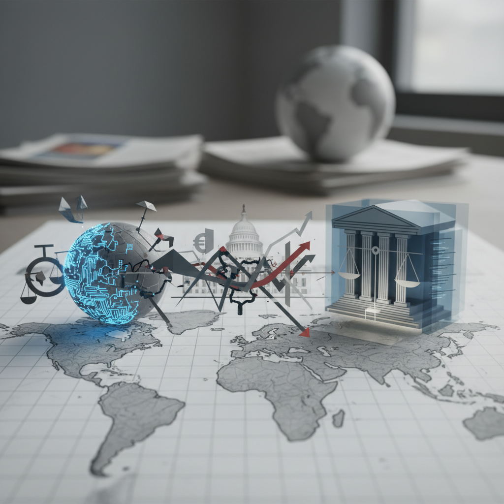 Today's Editorials: AI Threats, US Politics & Economic Debates, and Rule of Law – redaktionell illustration