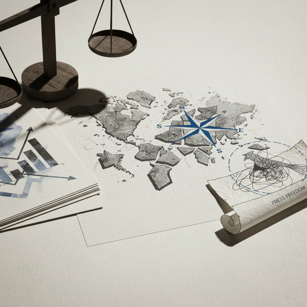 Today's editorials: Tax debates, press freedom, and global stability challenges – redaktionell illustration