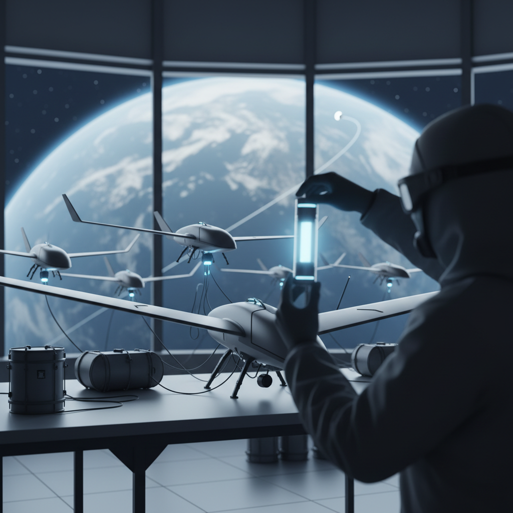 DARPA undersöker kärnavfallsbatterier för drönare och satelliter – redaktionell illustration