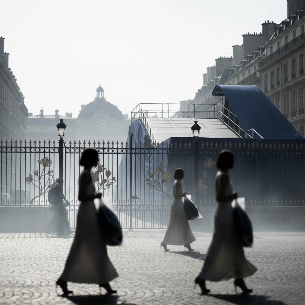 Dior flyttar modevisning i Paris på grund av värmebölja – redaktionell illustration