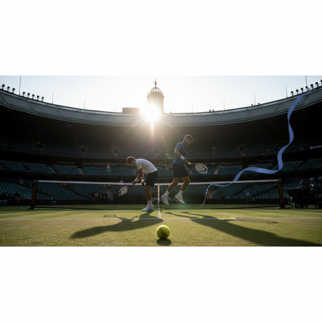 Djokovic vidare till semifinal i Wimbledon efter maratonmatch – redaktionell illustration