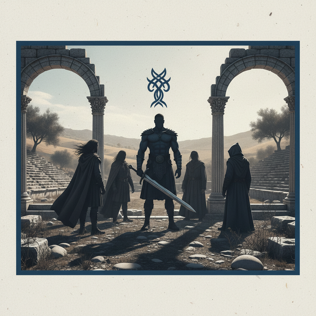 Drew McIntyre och andra klara för Russell Crowes "The Last Druid" – redaktionell illustration