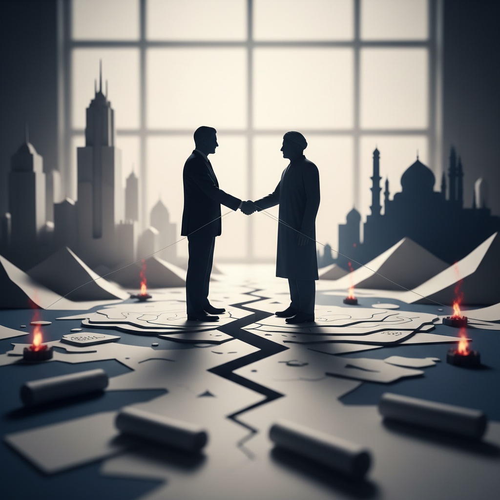 A Fragile Truce: Perspectives on the U.S.-Iran Memorandum of Understanding – redaktionell illustration