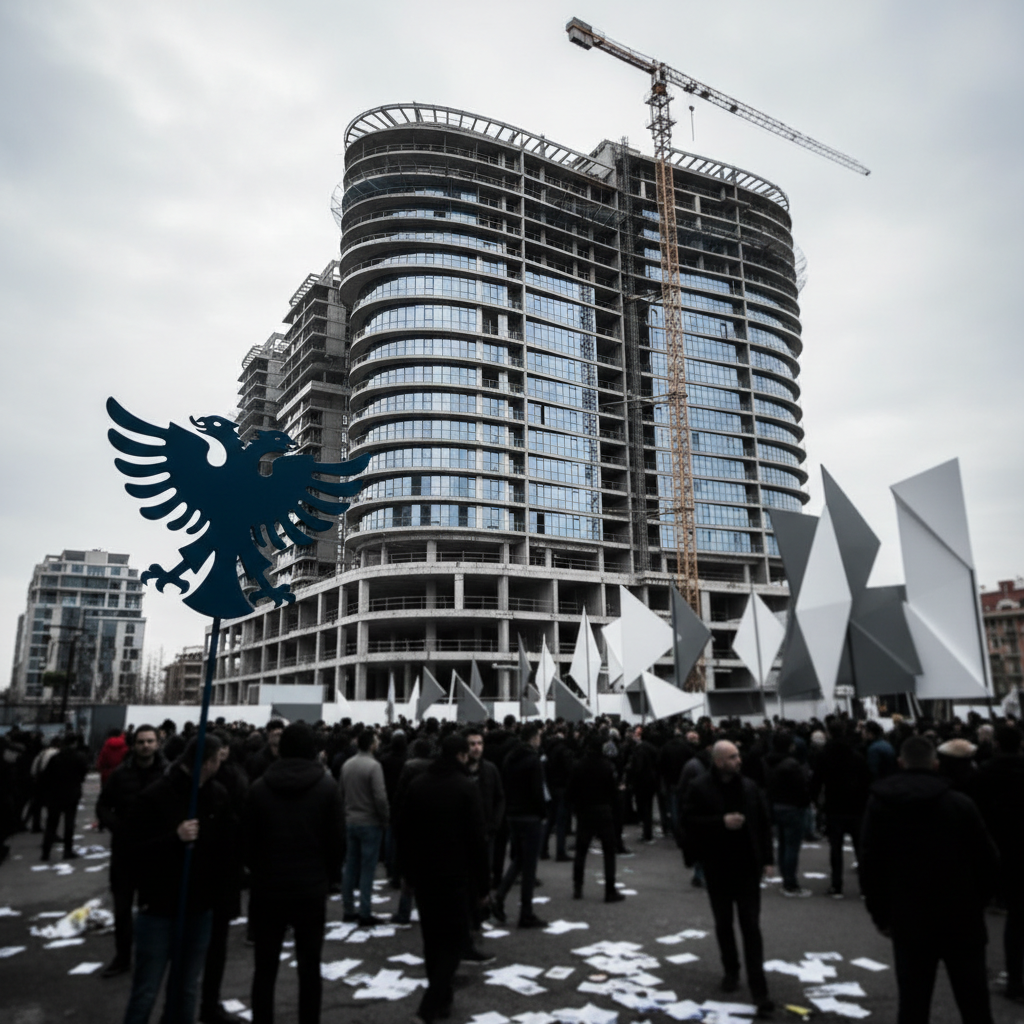 Albanian Protests Target Kushner-Linked Luxury Development – redaktionell illustration