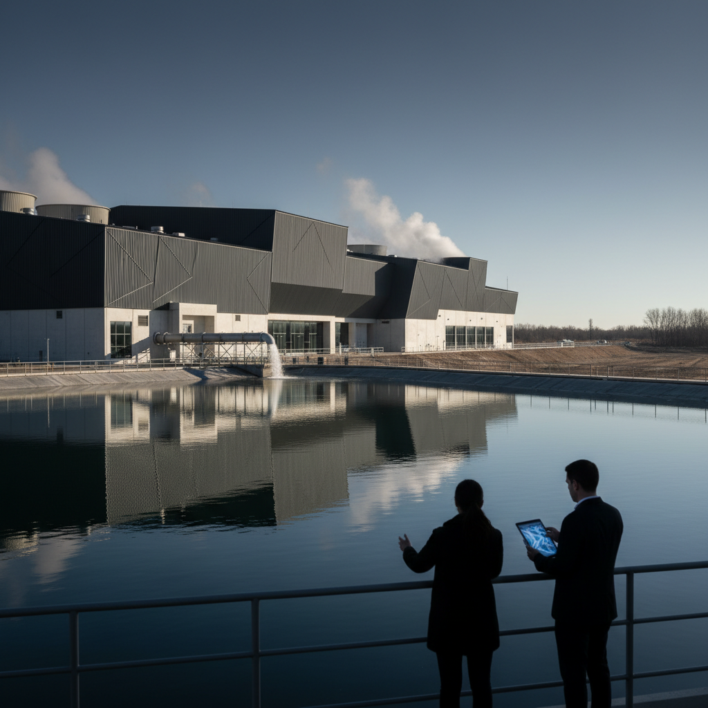 Data Centers Face Growing Scrutiny Over Water Use and Environmental Impact – redaktionell illustration