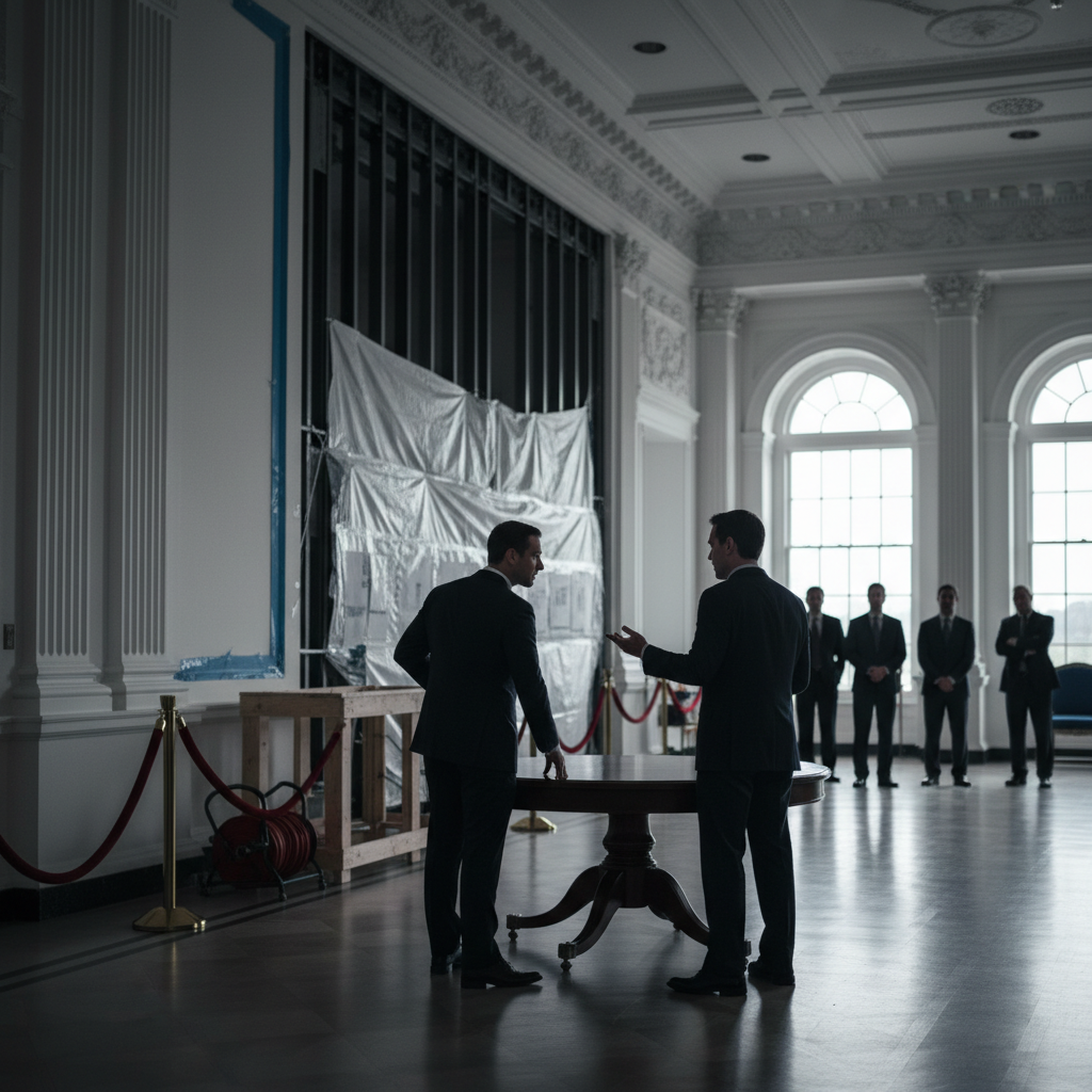 Debating Executive Authority in White House Ballroom Construction – redaktionell illustration