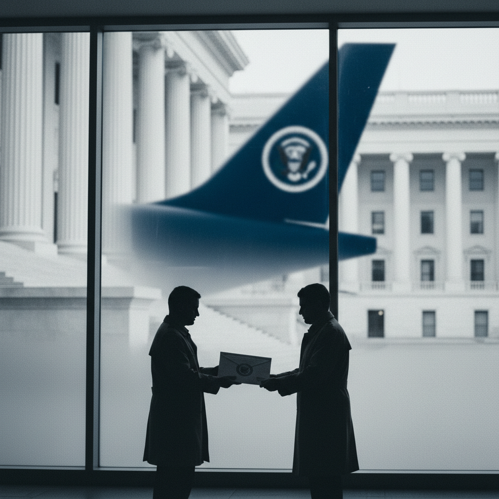DOJ Subpoenas Journalists Over Air Force One Security Reports – redaktionell illustration