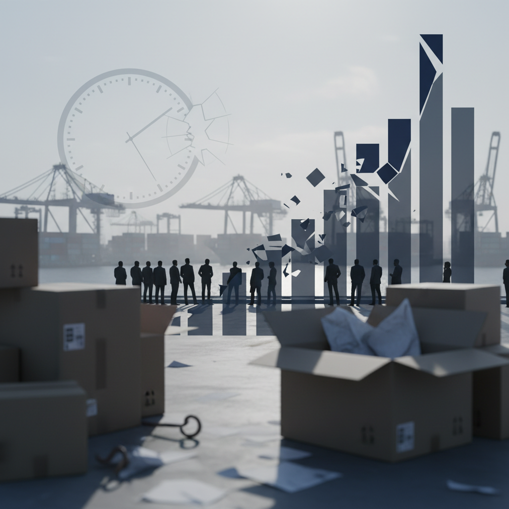 Global Trade Uncertainty Mounts Amid Expiring Tariffs and Refund Mandates – redaktionell illustration