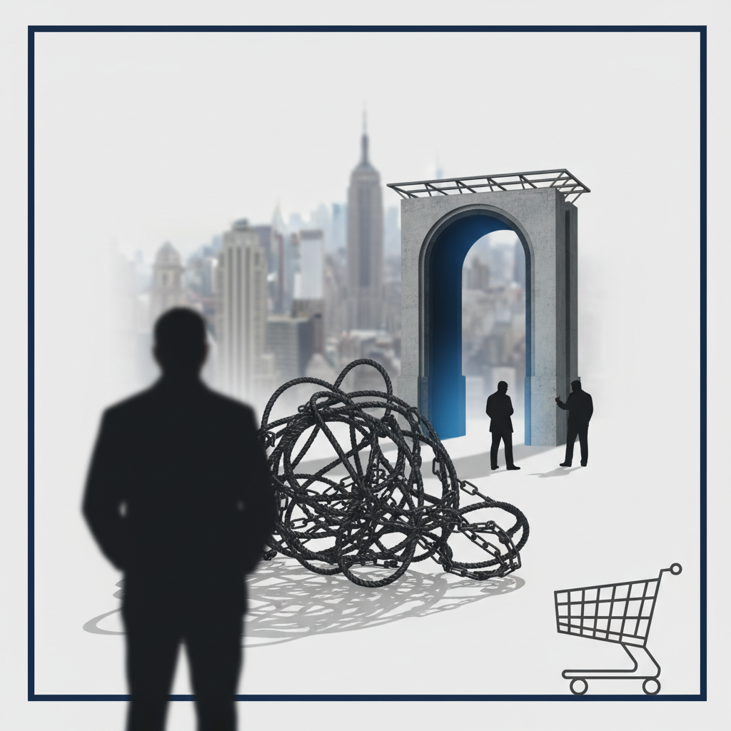 Navigating Deregulation and State Intervention in New York City – redaktionell illustration