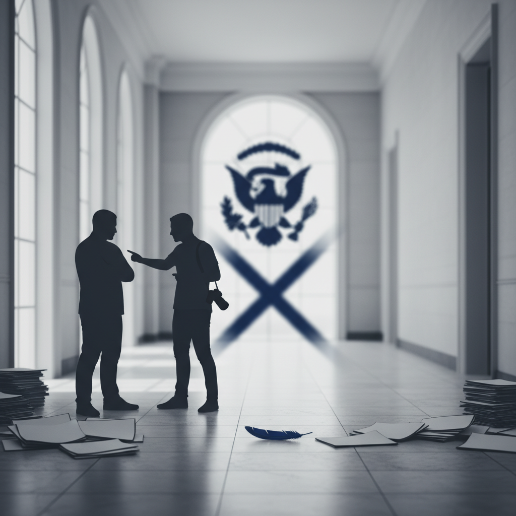 The Conflict Between Presidential Media Bans and Press Freedom – redaktionell illustration