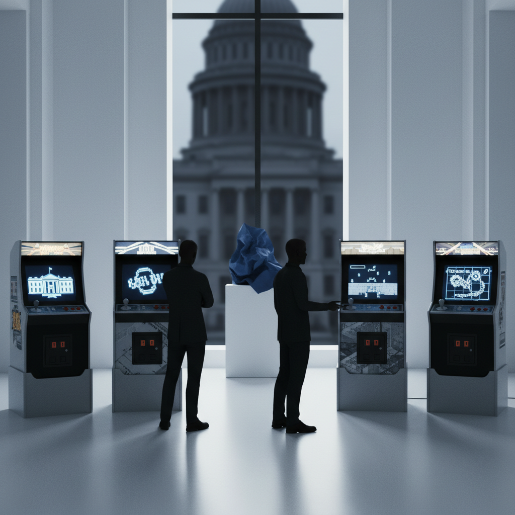 The Controversy Surrounding the White House Policy Arcade – redaktionell illustration