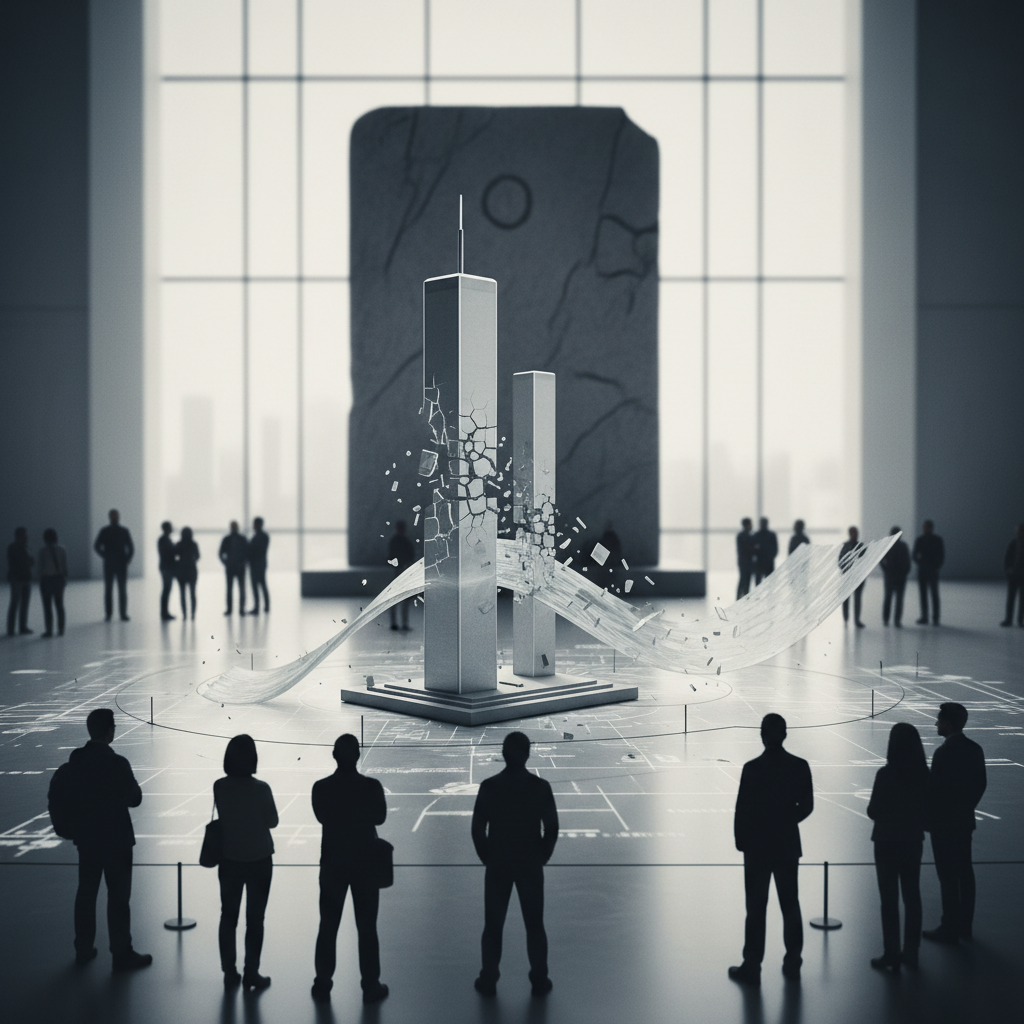 The evolution of memory regarding the September 11 attacks – redaktionell illustration
