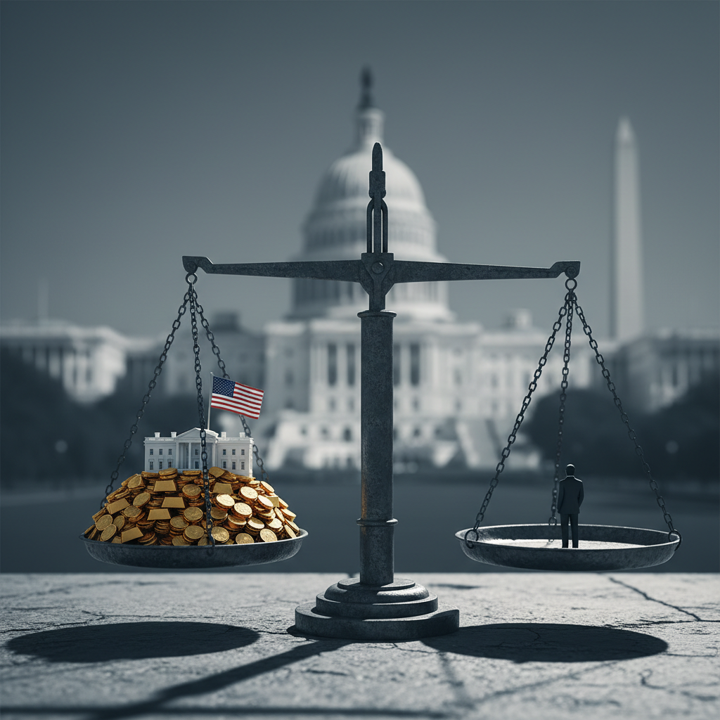 The Financial Scale of the Trump Presidency – redaktionell illustration
