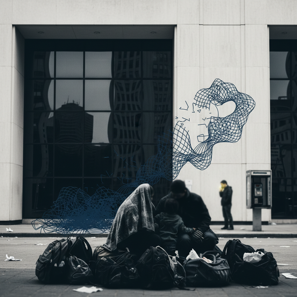 The Fragile Safety Net for Homeless Families in Phoenix – redaktionell illustration