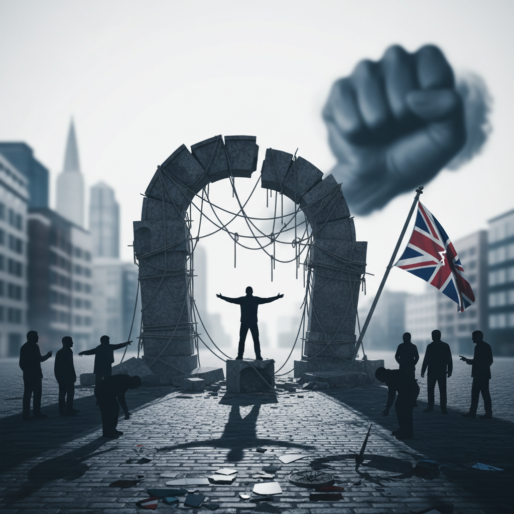The Internal and External Pressures Facing Britain’s Hard Right – redaktionell illustration