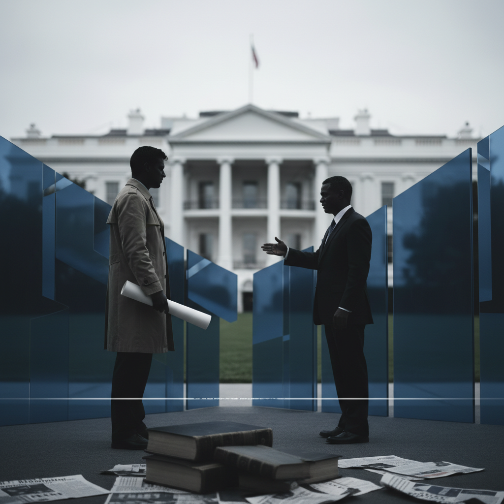 The Legal and Constitutional Limits of Banning Media from the White House – redaktionell illustration