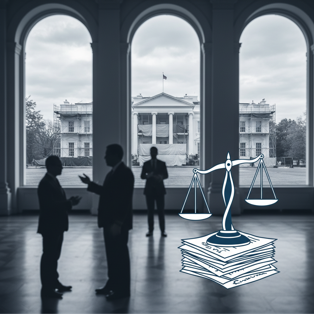 The Legal Battle Over the White House Ballroom and Judicial Standing – redaktionell illustration