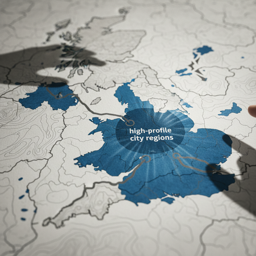 The Regional Divide in England’s Devolution Drive – redaktionell illustration