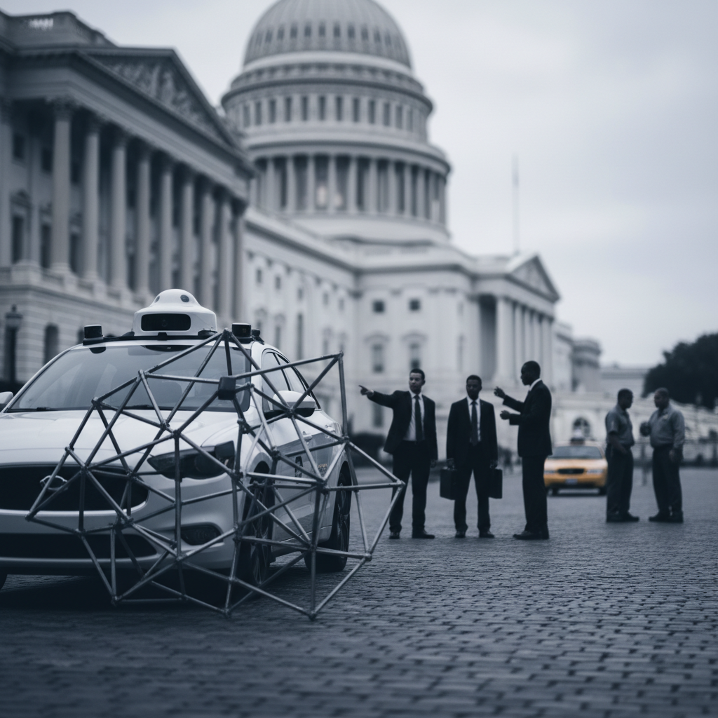 The Regulatory Hurdles Facing Robotaxis in Washington D.C. – redaktionell illustration