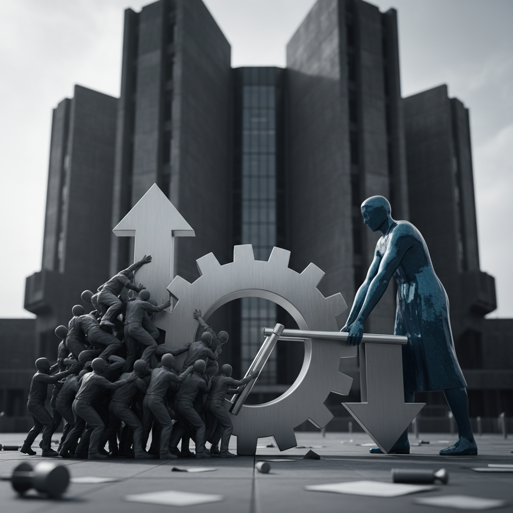 The Role of Interest Rates in Managing Labor Power – redaktionell illustration