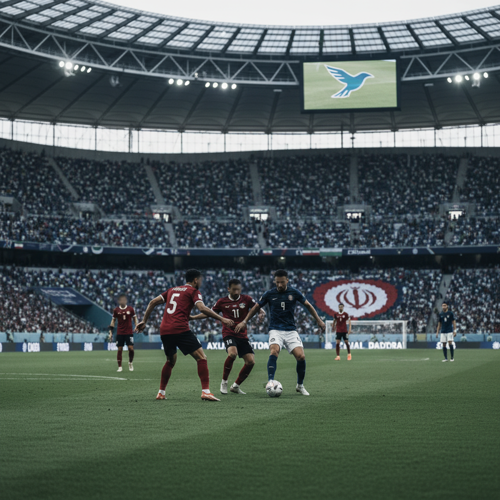 Egypten möter Iran i avgörande gruppspelsmatch i Fotbolls-VM 2026 – redaktionell illustration