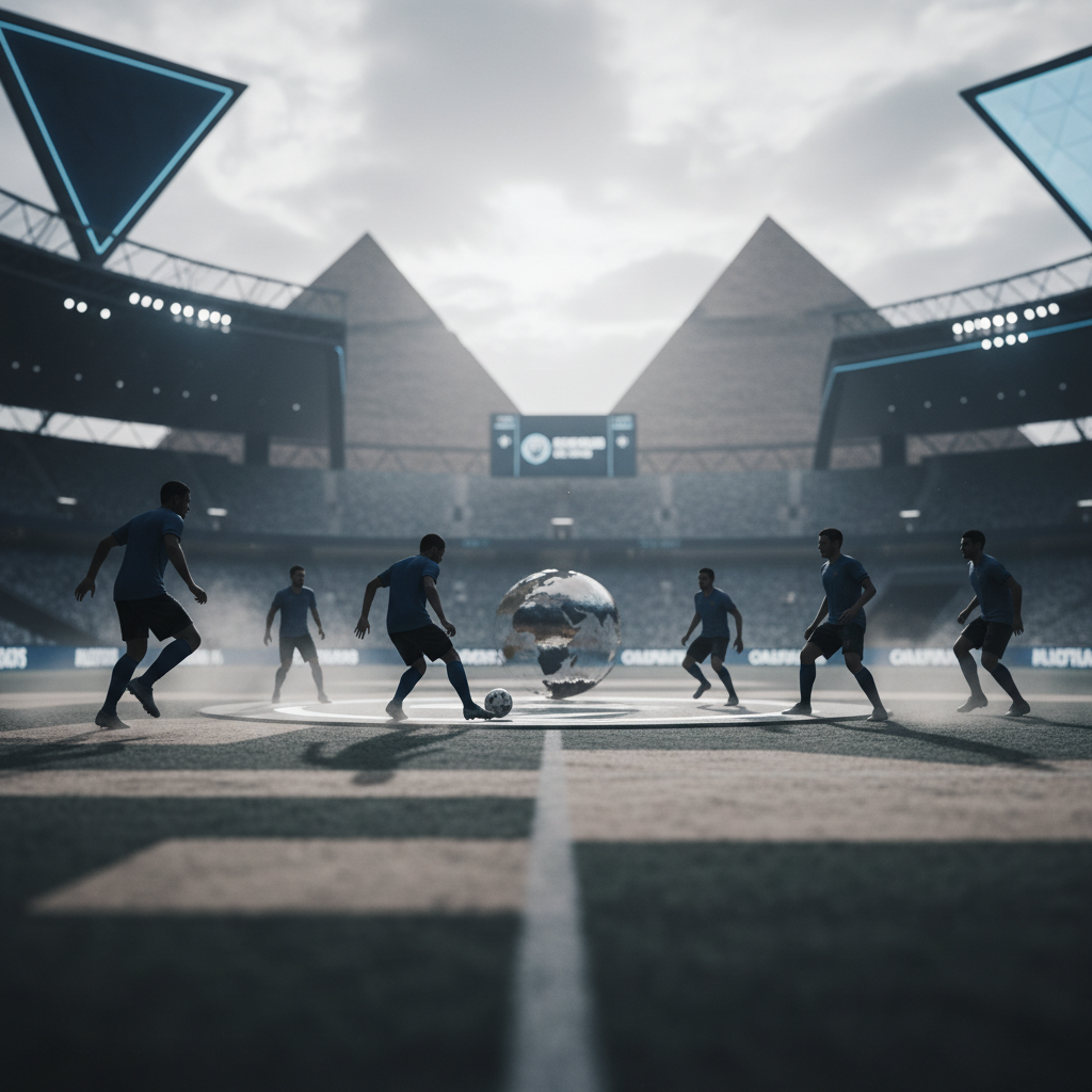 Egypten möter Nya Zeeland i kvalmatch till fotbolls-VM 2026 – redaktionell illustration
