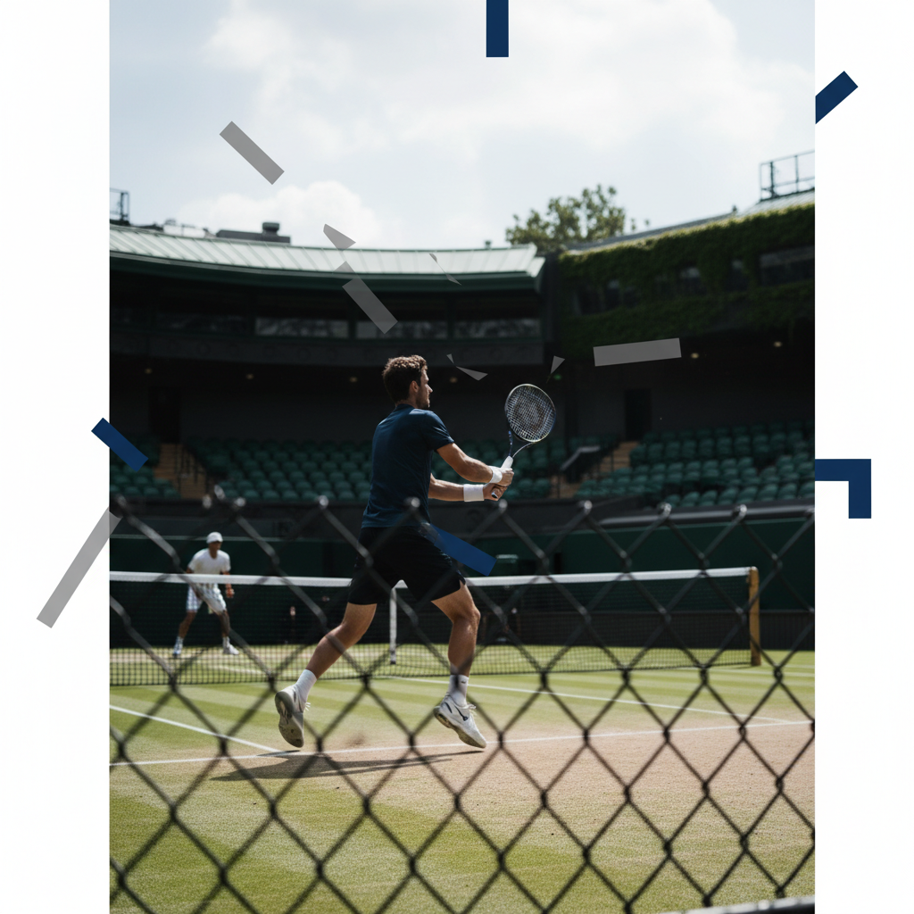 Evans vidare i Wimbledon-kvalet efter seger – avfärdar wildcard-frågan som drivkraft – redaktionell illustration
