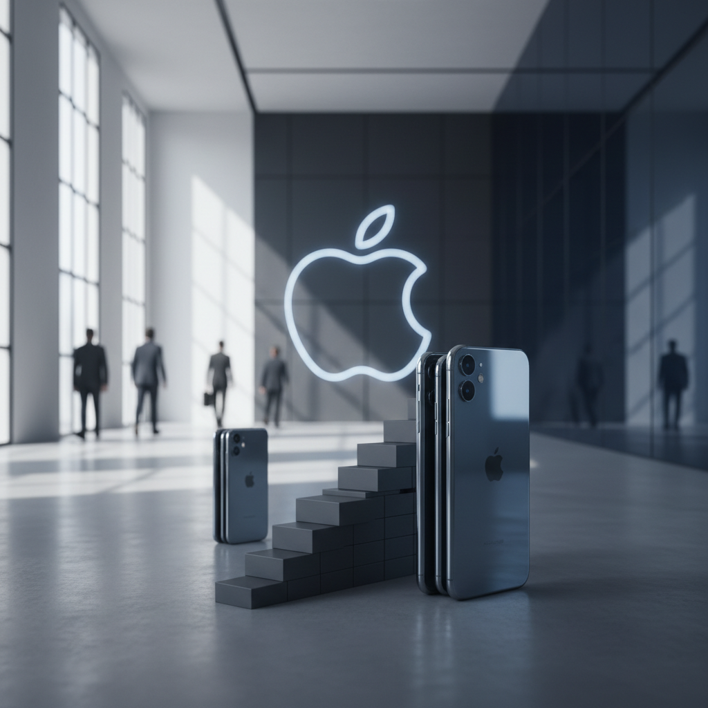 Förändringar i Apples iPhone-strategi: försenad basmodell och prishöjningar väntas – redaktionell illustration
