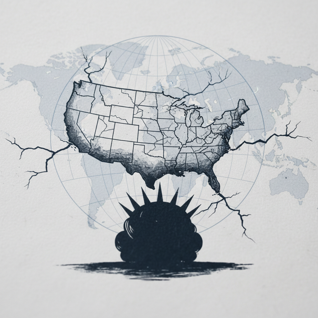 Globalt förtroende för USA och Trump sjönk enligt Pew-undersökning – redaktionell illustration