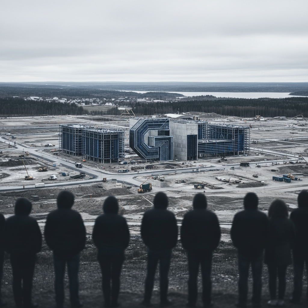 Google planerar att köpa Torsboda industripark för datacenter i Timrå – redaktionell illustration