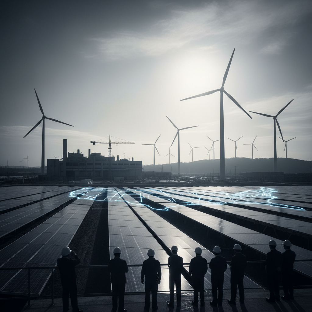Hanwha Qcells planerar stor förnybar energianläggning i USA – redaktionell illustration