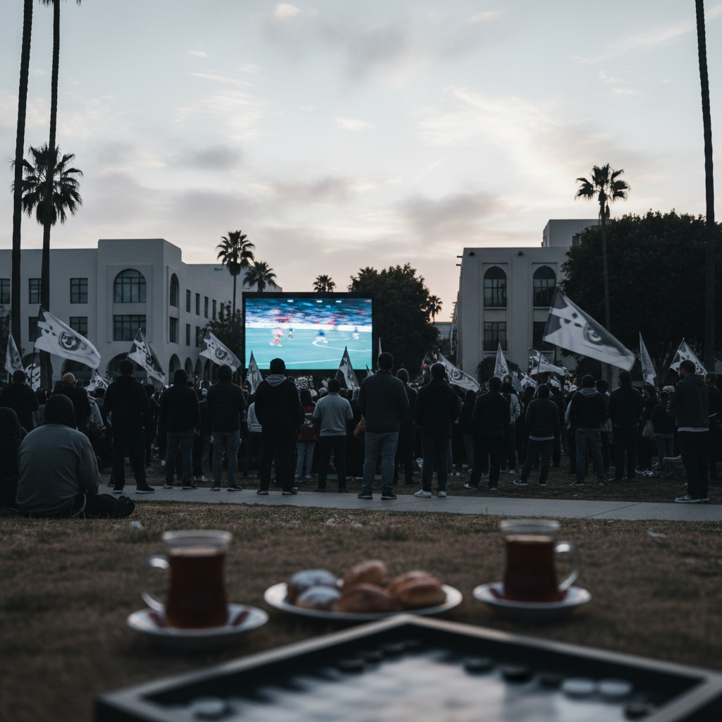 Iranska VM-matcher firas i 'Tehrangeles' i Los Angeles – redaktionell illustration