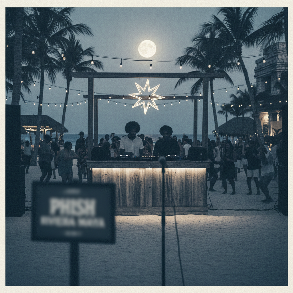 James Murphy och Questlove DJ:ar på Phish: Riviera Maya – redaktionell illustration