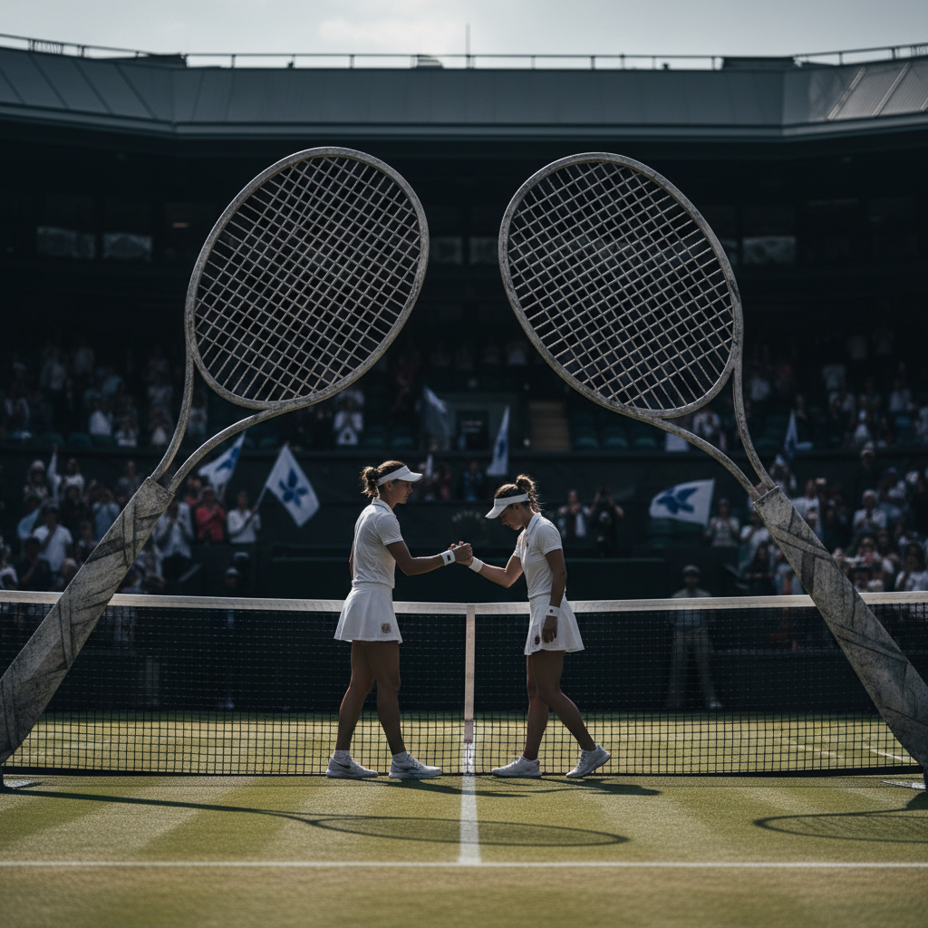 Jasmine Paolini till kvartsfinal i Wimbledon efter seger mot Alexandra Eala – redaktionell illustration