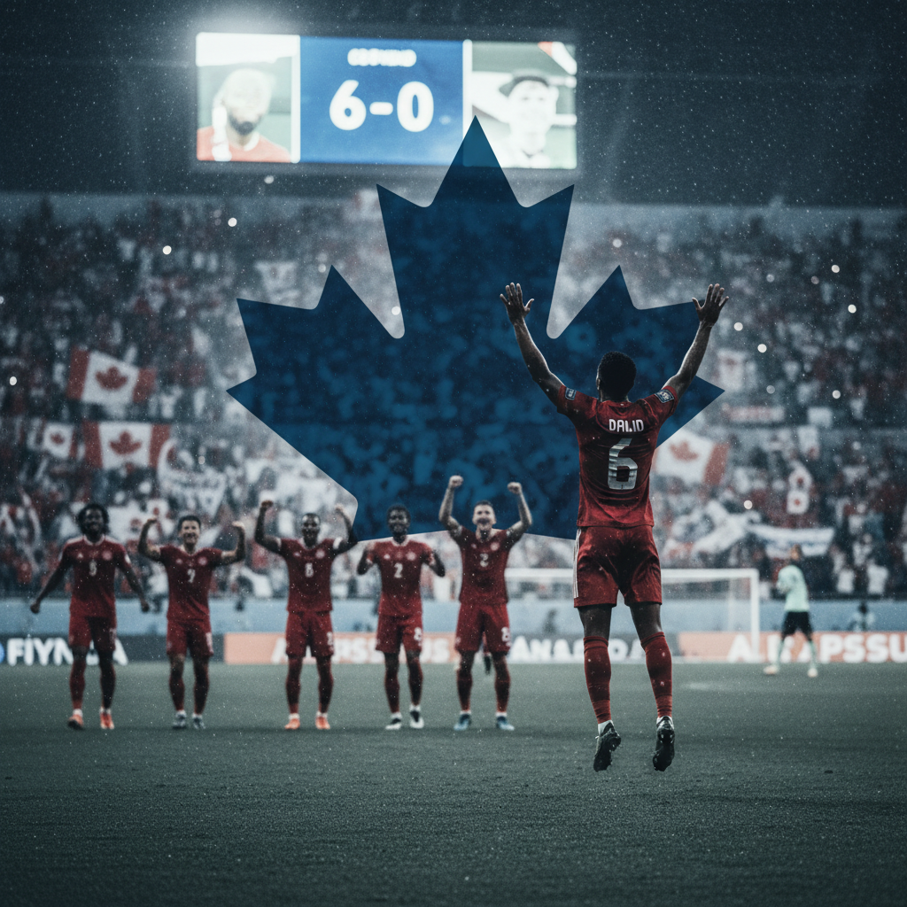 Jonathan David ledde Kanada till storseger i VM-kvalet – redaktionell illustration