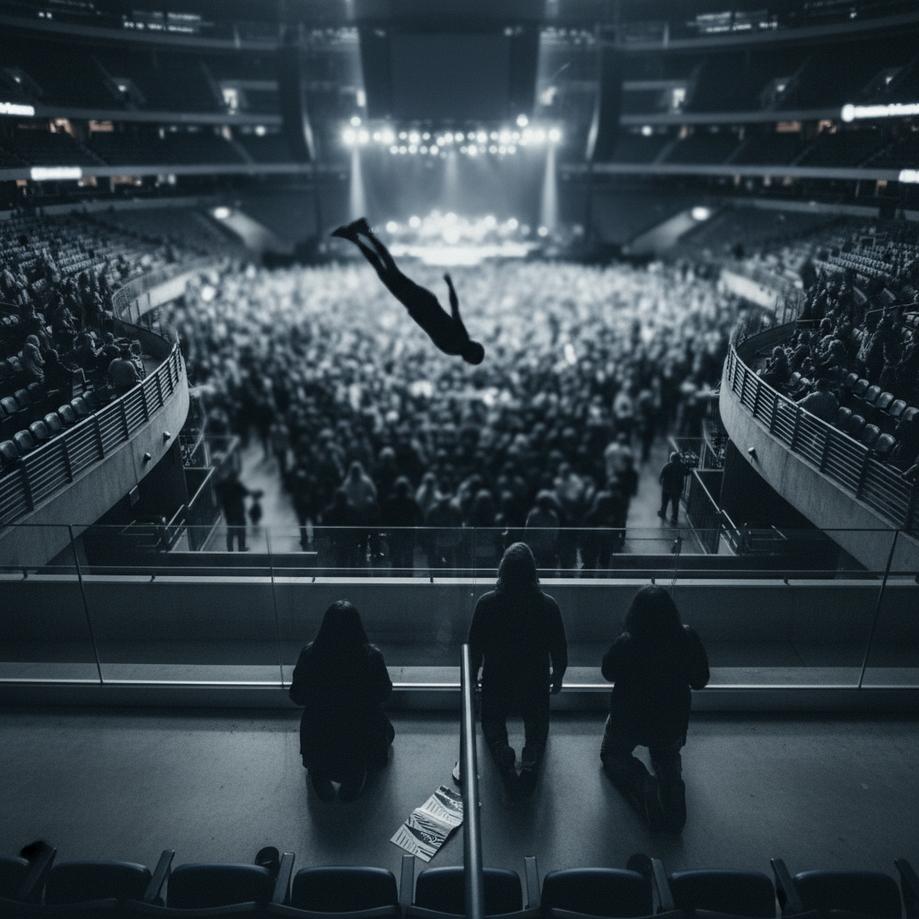 Konsertbesökare avled efter fall på Madison Square Garden – redaktionell illustration