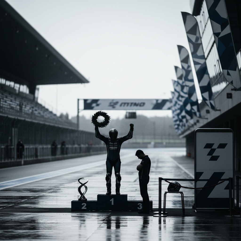 Marquez vann Tjeckiens GP – Bezzecchi avstängd efter incident – redaktionell illustration
